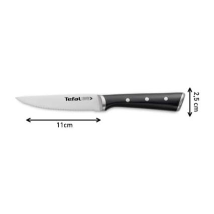 Tefal - CONJUNTO 4x Facas para bifes em aço inoxidável ICE FORCE 11 cm cromado brilhante/preto