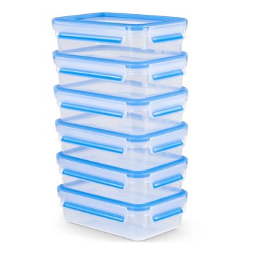 Tefal - CONJUNTO 6x Recipiente para alimentos 0,8 l MASTER SEAL FRESH azul