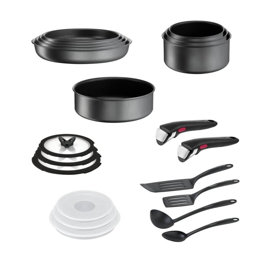 Tefal - Conjunto de panelas 20 peças INGENIO DAILY CHEF ON preto