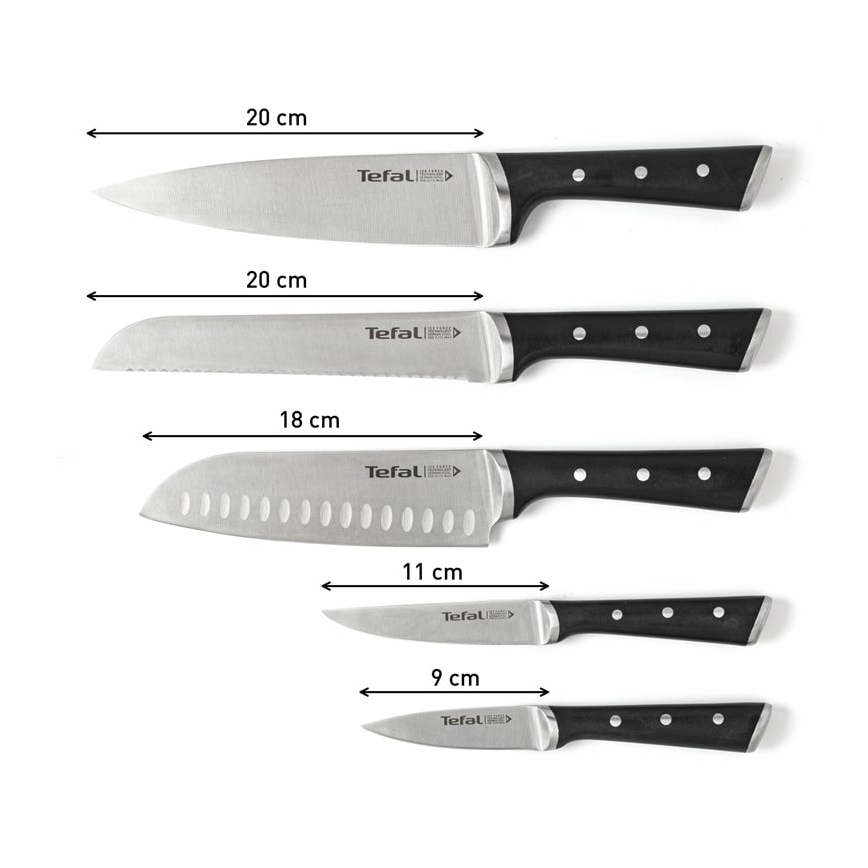 Tefal - Conjunto de facas de cozinha num suporte ICE FORCE 6 pçs