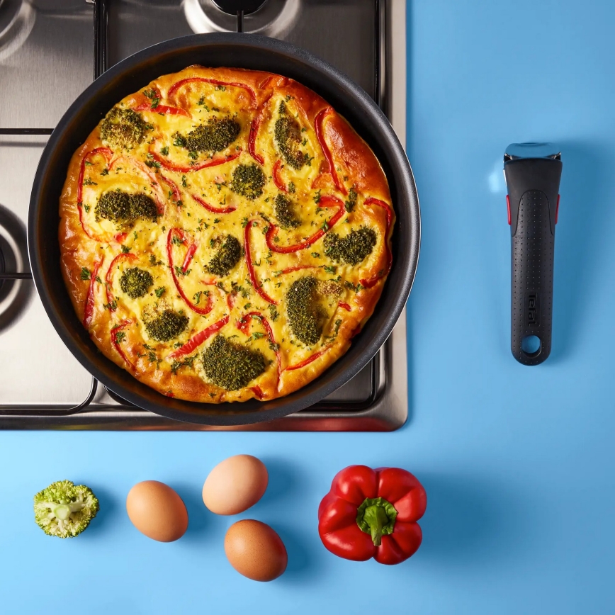 Tefal - Conjunto de frigideiras 3 unid. INGENIO EASY COOK & CLEAN BLACK