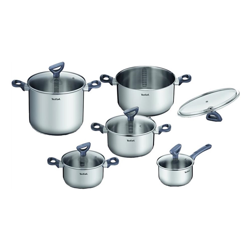 Tefal - Conjunto de panelas 10 peças DAILY COOK em aço inoxidável