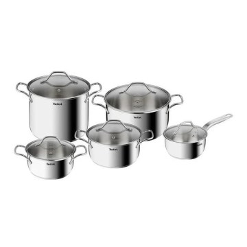 Tefal - Conjunto de panelas 10 unid. INTUITION aço inoxidável