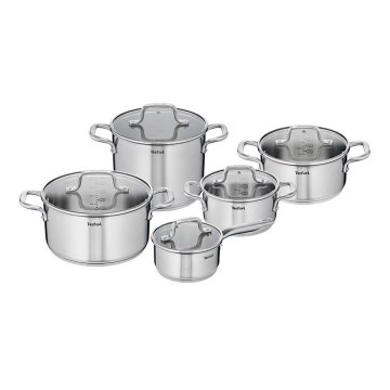 Tefal - Conjunto de panelas 10 unid. VIRTUOSO aço inoxidável