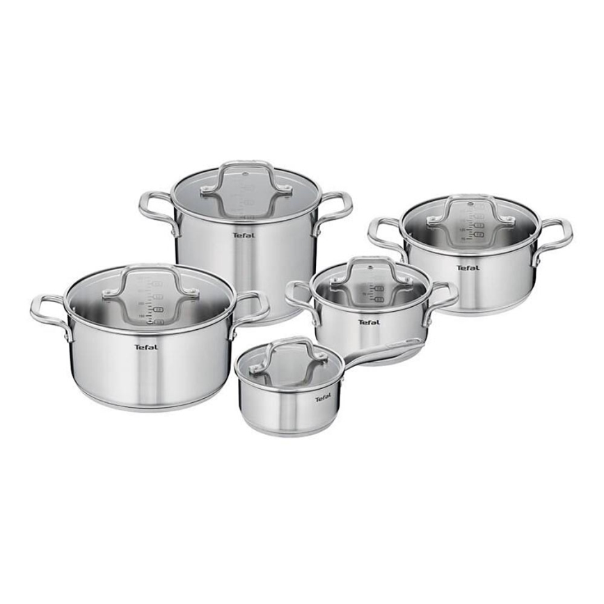 Tefal - Conjunto de panelas 10 unid. VIRTUOSO aço inoxidável