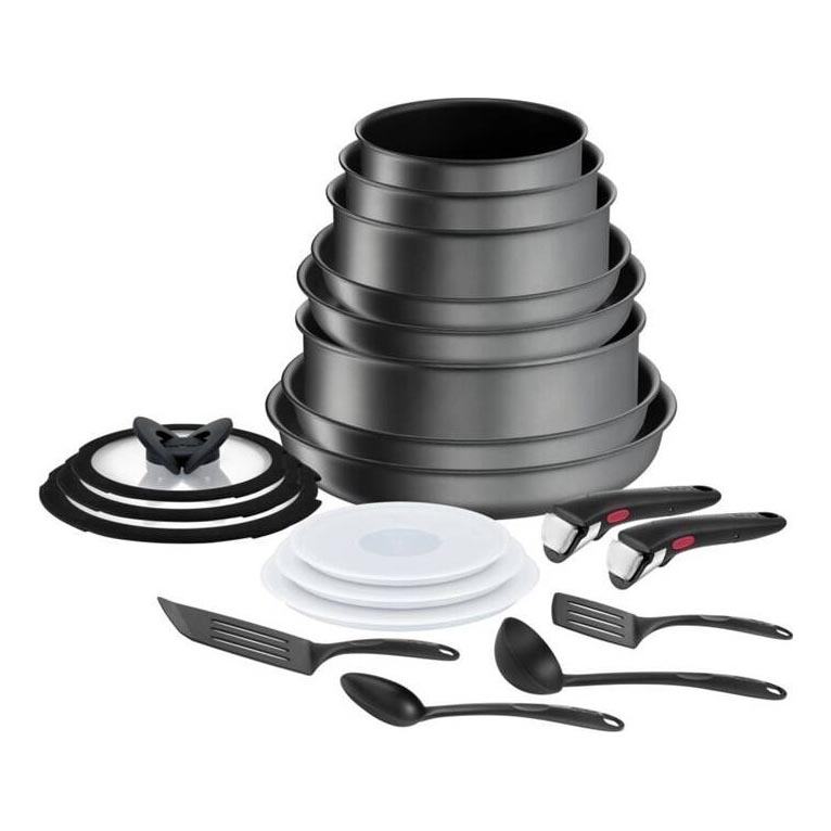 Tefal - Conjunto de panelas 20 peças INGENIO DAILY CHEF ON preto