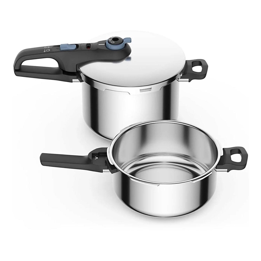Tefal - Conjunto de panelas de pressão 4/6 l SECURE TRENDY aço inoxidável