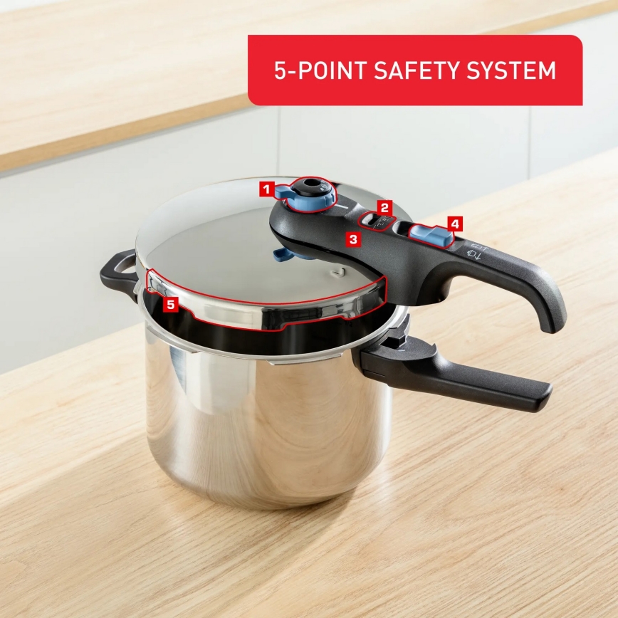 Tefal - Conjunto de panelas de pressão 4/6 l SECURE TRENDY aço inoxidável