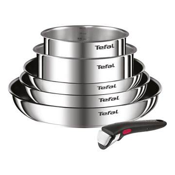 Tefal - Conjunto de panelas INGENIO COOK, 6 peças, em aço inoxidável