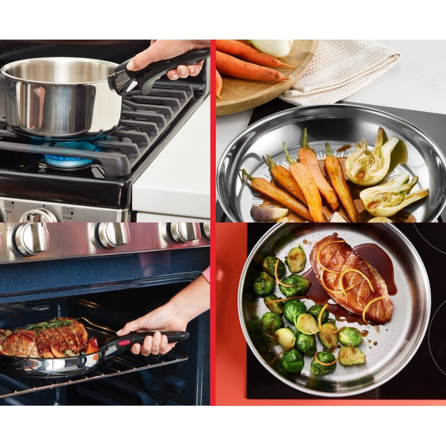 Tefal - Conjunto de panelas INGENIO COOK, 6 peças, em aço inoxidável
