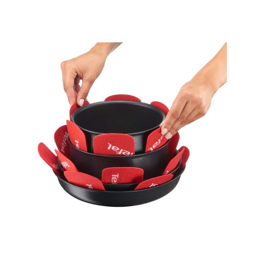 Tefal - Conjunto de separadores de pratos 4 unid. INGENIO vermelho