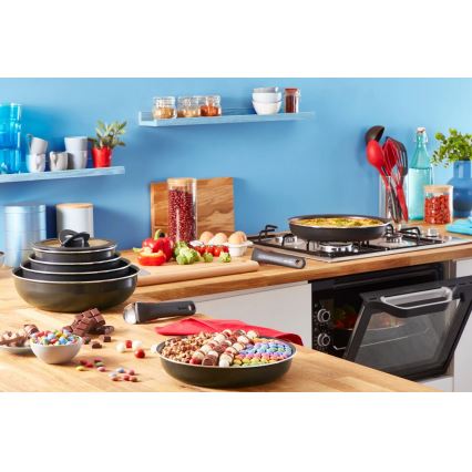 Tefal - Conjunto de utensílios de cozinha 10 unid. INGENIO EASY COOK & CLEAN BLACK