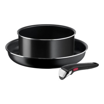 Tefal - Conjunto de utensílios de cozinha 3 pçs INGENIO EASY COOK & CLEAN BLACK
