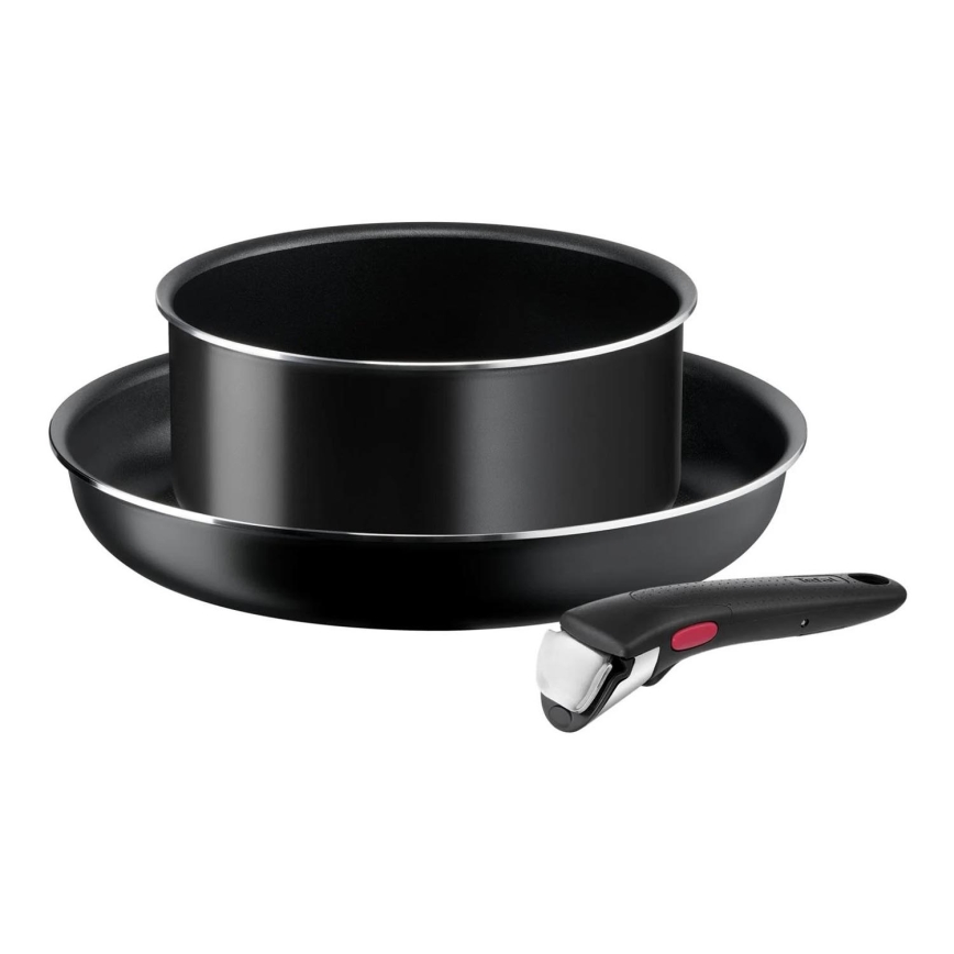 Tefal - Conjunto de utensílios de cozinha 3 pçs INGENIO EASY COOK & CLEAN BLACK