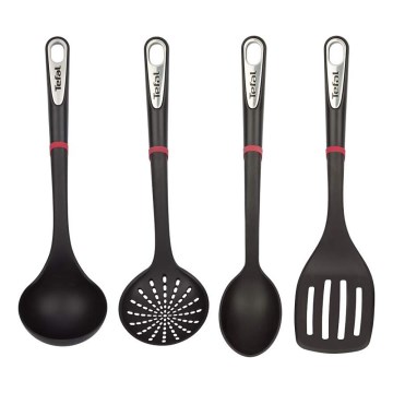 Tefal - Conjunto de utensílios de cozinha 4 pçs INGENIO preto