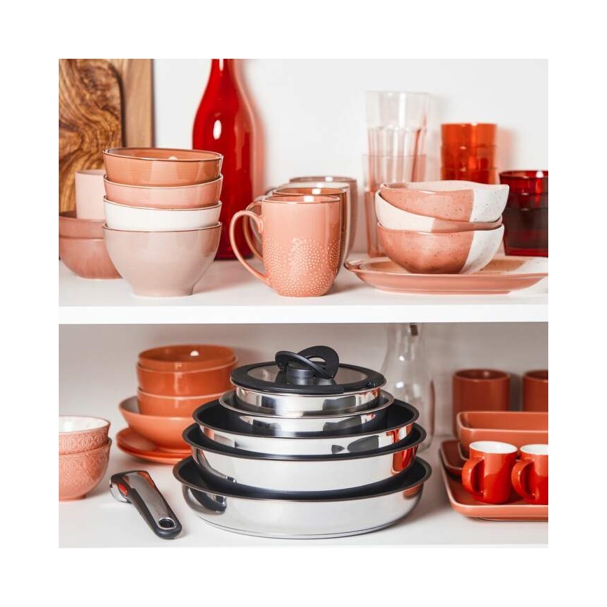 Tefal - Conjunto de utensílios de cozinha 5 pçs INGENIO EMOTION aço inoxidável