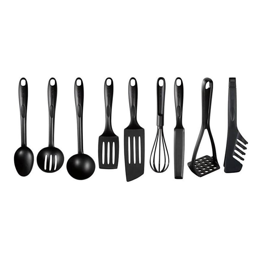 Tefal - Conjunto de utensílios de cozinha 9 pçs BIENVENUE preto