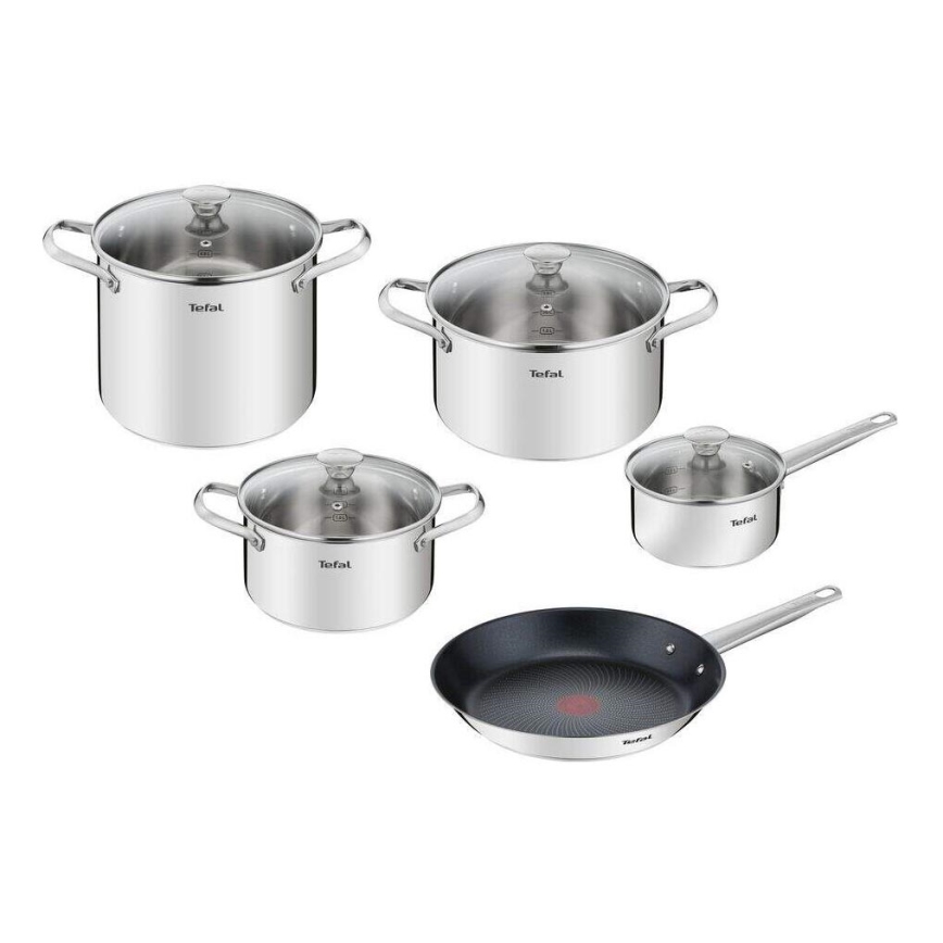 Tefal - Conjunto de utensílios de cozinha 9 pçs COOK EAT aço inoxidável