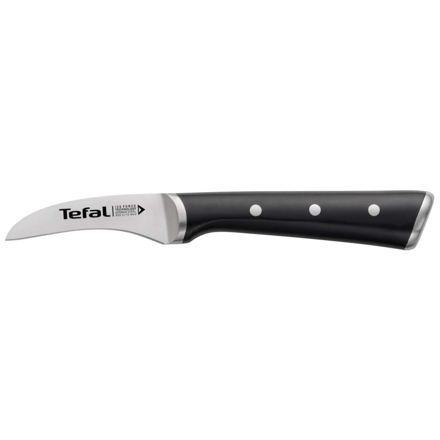 Tefal - Faca de trinchar em aço inoxidável ICE FORCE 7 cm cromado brilhante/preto