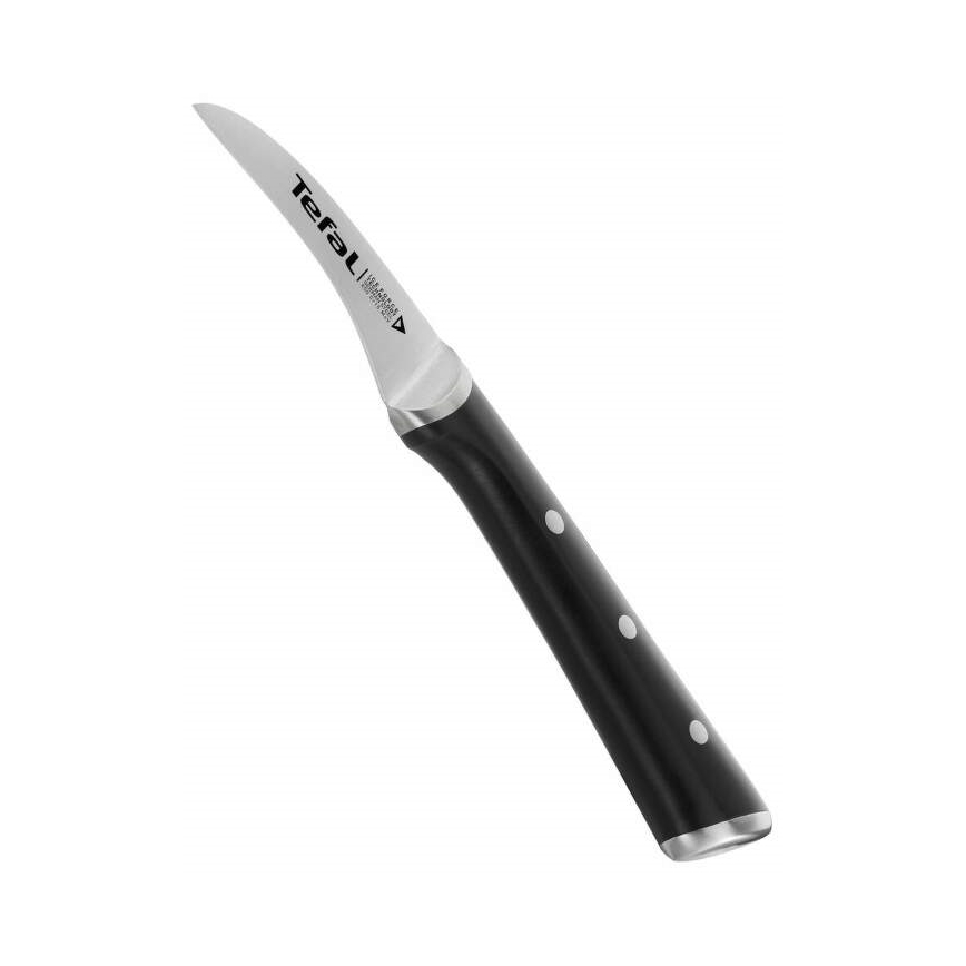 Tefal - Faca de trinchar em aço inoxidável ICE FORCE 7 cm cromado brilhante/preto