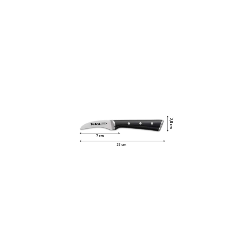 Tefal - Faca de trinchar em aço inoxidável ICE FORCE 7 cm cromado brilhante/preto