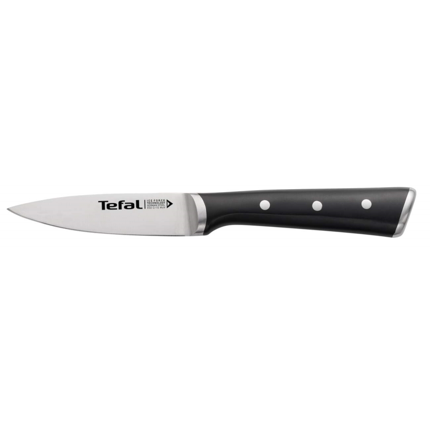 Tefal - Faca de trinchar em aço inoxidável ICE FORCE 9 cm cromado brilhante/preto