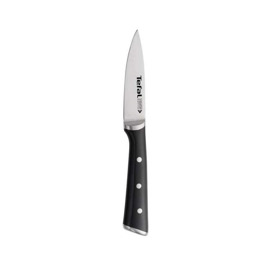 Tefal - Faca de trinchar em aço inoxidável ICE FORCE 9 cm cromado brilhante/preto