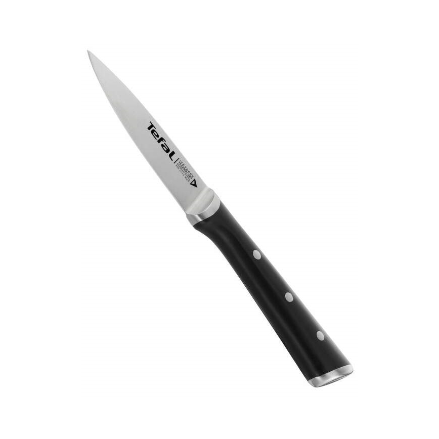 Tefal - Faca de trinchar em aço inoxidável ICE FORCE 9 cm cromado brilhante/preto