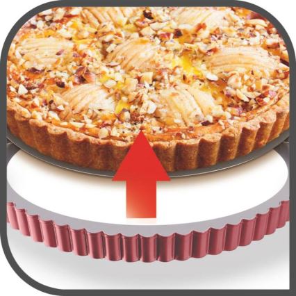 Tefal - Forma de bolo com base removível DELIBAKE 28 cm vermelho