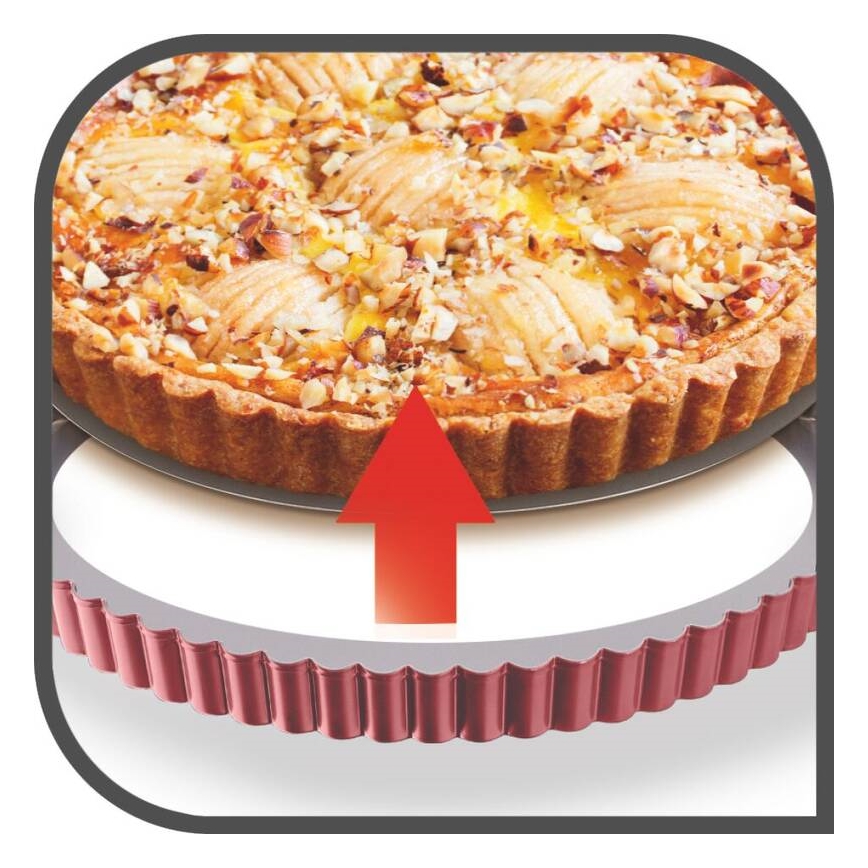Tefal - Forma de bolo com base removível DELIBAKE 28 cm vermelho