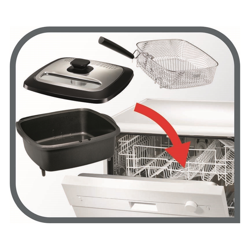 Tefal - Fritadeira 2 l VERSALION DE LUXE 7em1 1600W/230V preto