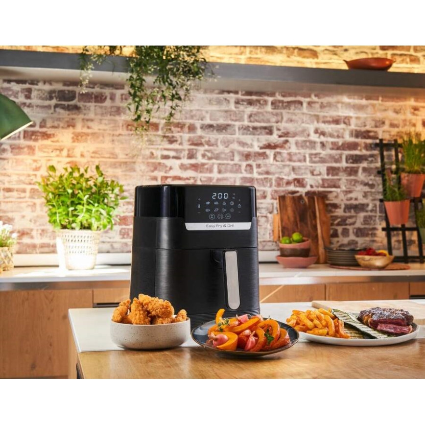 Tefal - Fritadeira de ar quente 4,2 l EASY FRY&GRILL 2em1 1550W/230V preto