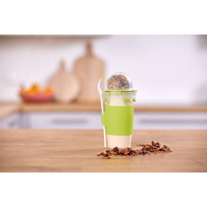 Tefal - Jarra de iogurte com uma colher 0,45 l MASTER SEAL TO GO verde