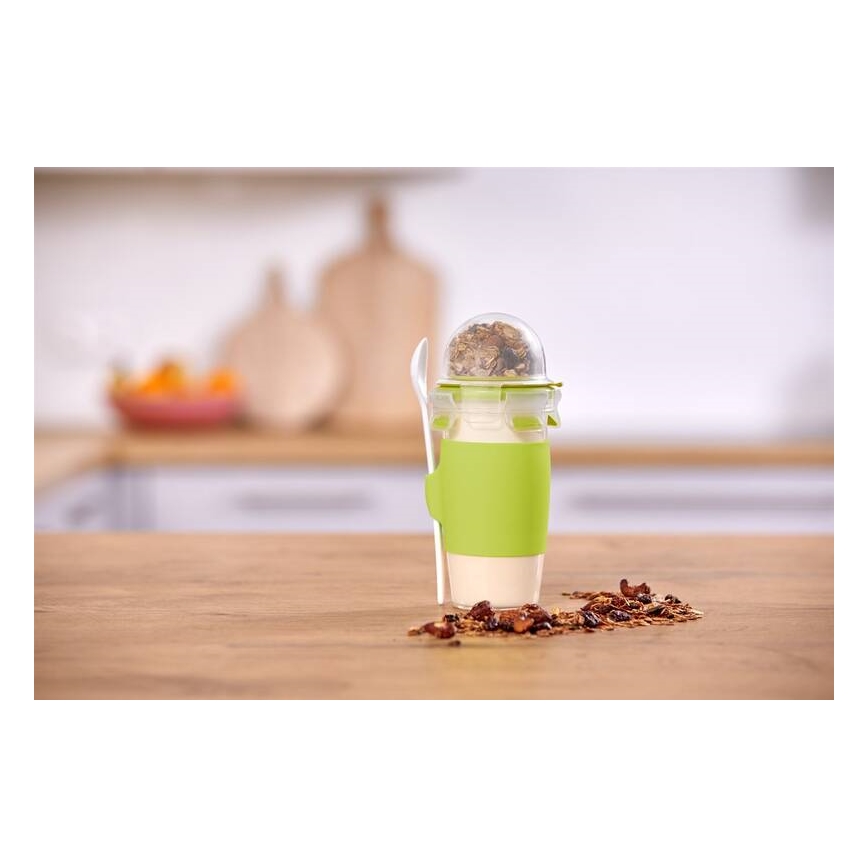 Tefal - Jarra de iogurte com uma colher 0,45 l MASTER SEAL TO GO verde