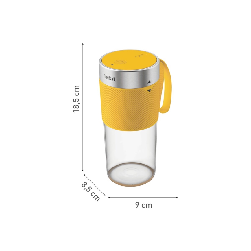 Tefal - Liquidificador de batidos BLENDFORCE 50W/5V 1200 mAh amarelo