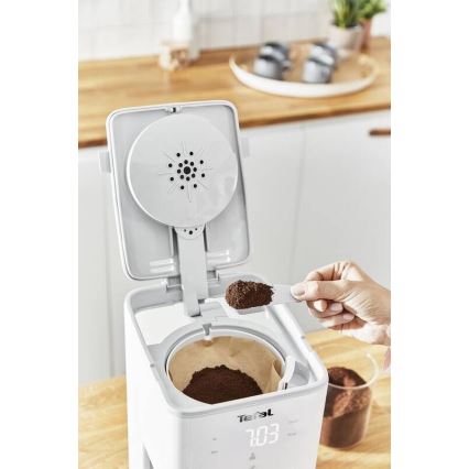 Tefal - Máquina de café com visor LCD SENSE 1000W/230V branco