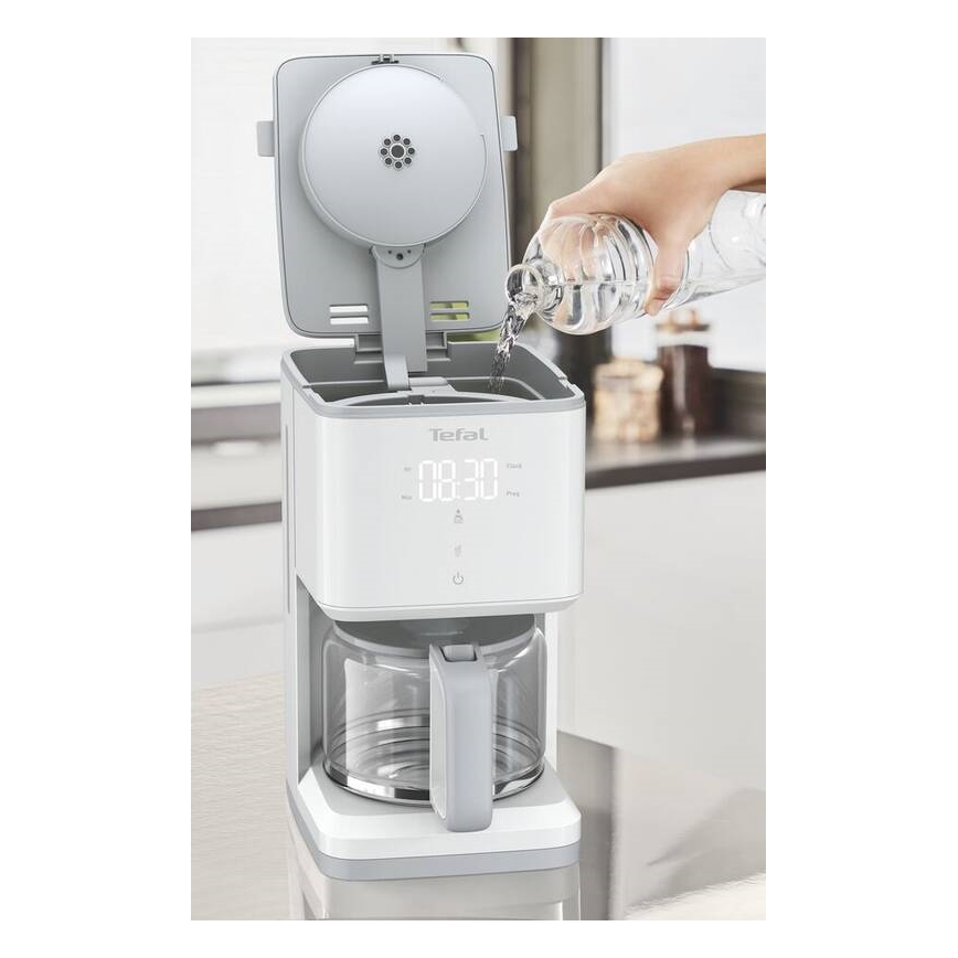 Tefal - Máquina de café com visor LCD SENSE 1000W/230V branco