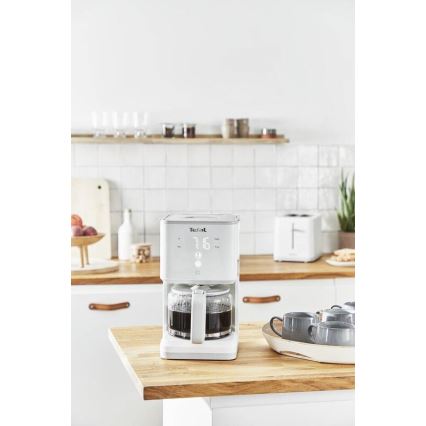 Tefal - Máquina de café com visor LCD SENSE 1000W/230V branco