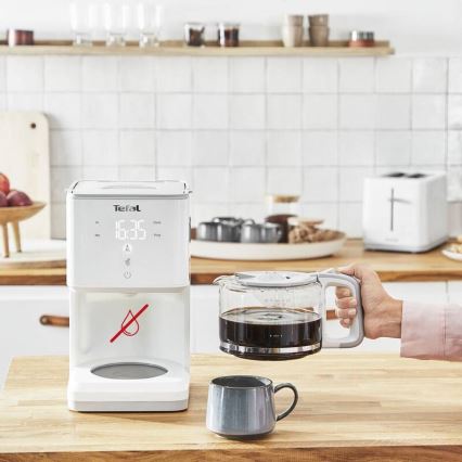 Tefal - Máquina de café com visor LCD SENSE 1000W/230V branco