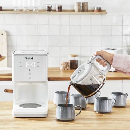Tefal - Máquina de café com visor LCD SENSE 1000W/230V branco