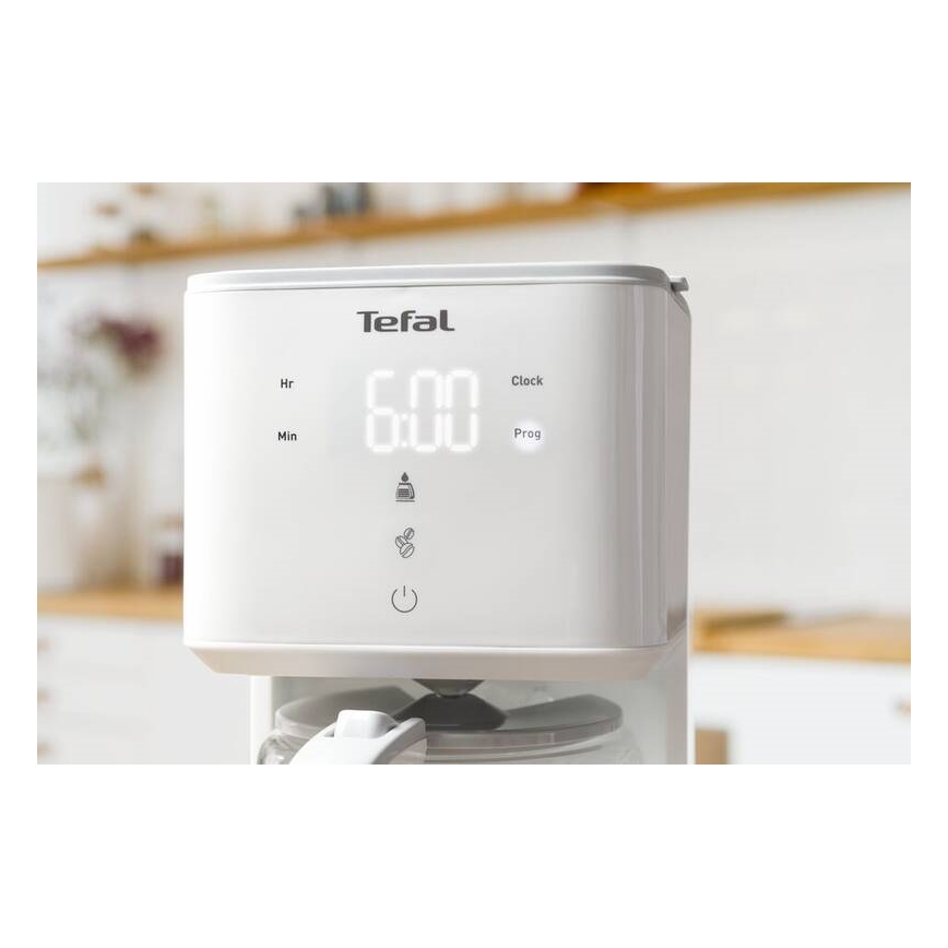 Tefal - Máquina de café com visor LCD SENSE 1000W/230V branco