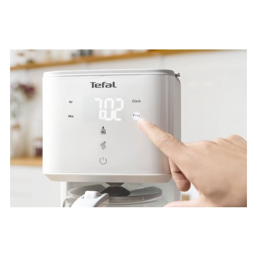 Tefal - Máquina de café com visor LCD SENSE 1000W/230V branco