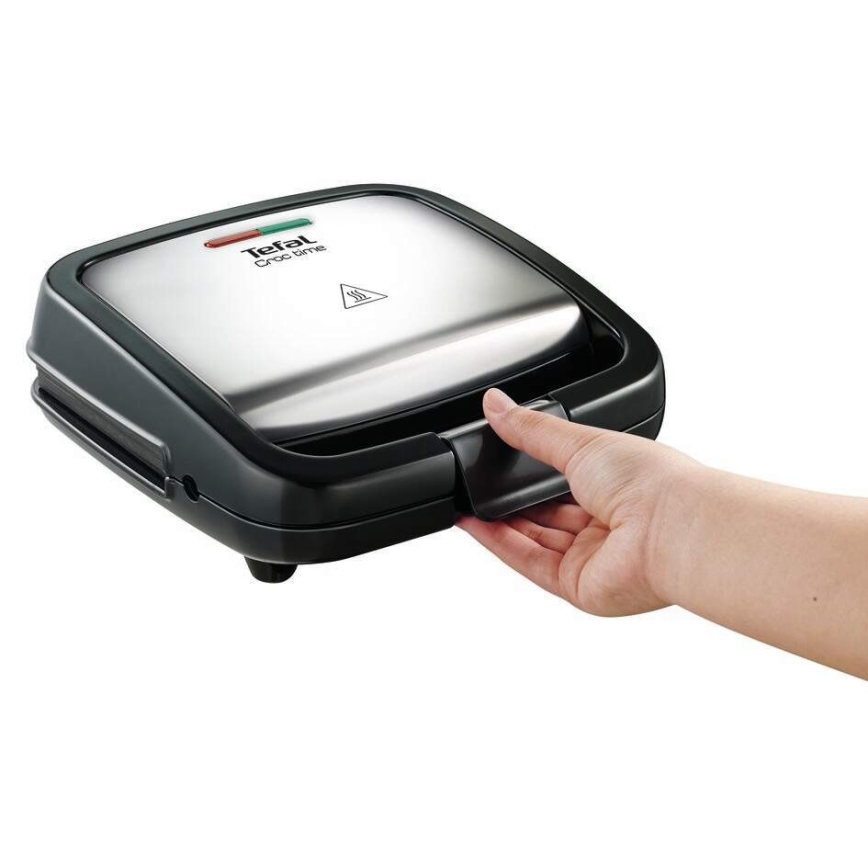Tefal - Máquina de fazer sandes CROC TIME 700W/230V preto/cromado