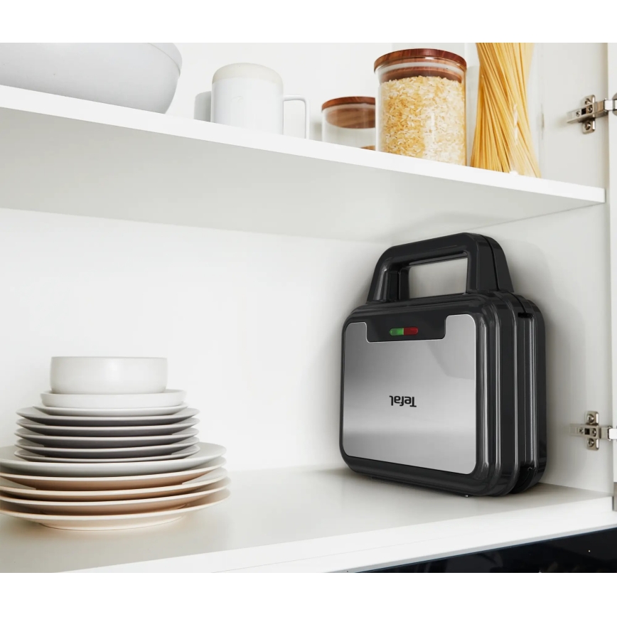 Tefal - Máquina de fazer sandes ULTRA COMPACT 3em1 700W/230V preto/cromado mate