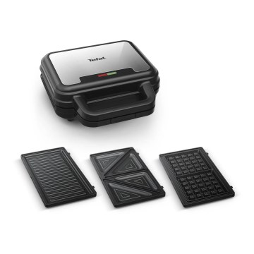Tefal - Máquina de fazer sandes ULTRA COMPACT 3em1 700W/230V preto/cromado mate