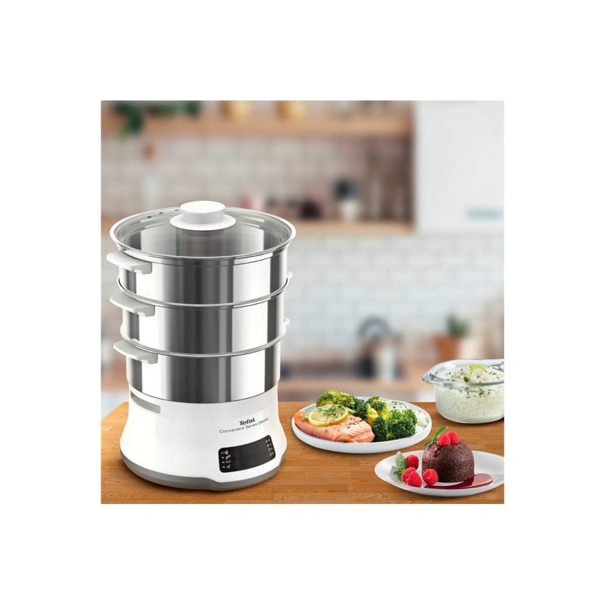 Tefal - Panela a vapor CONVENIENT SERIES DELUXE 9l 900W/230V aço inoxidável