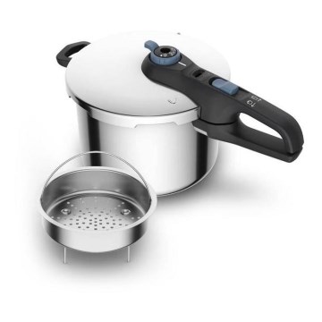 Tefal - Panela de pressão 8 l SECURE TRENDY aço inoxidável