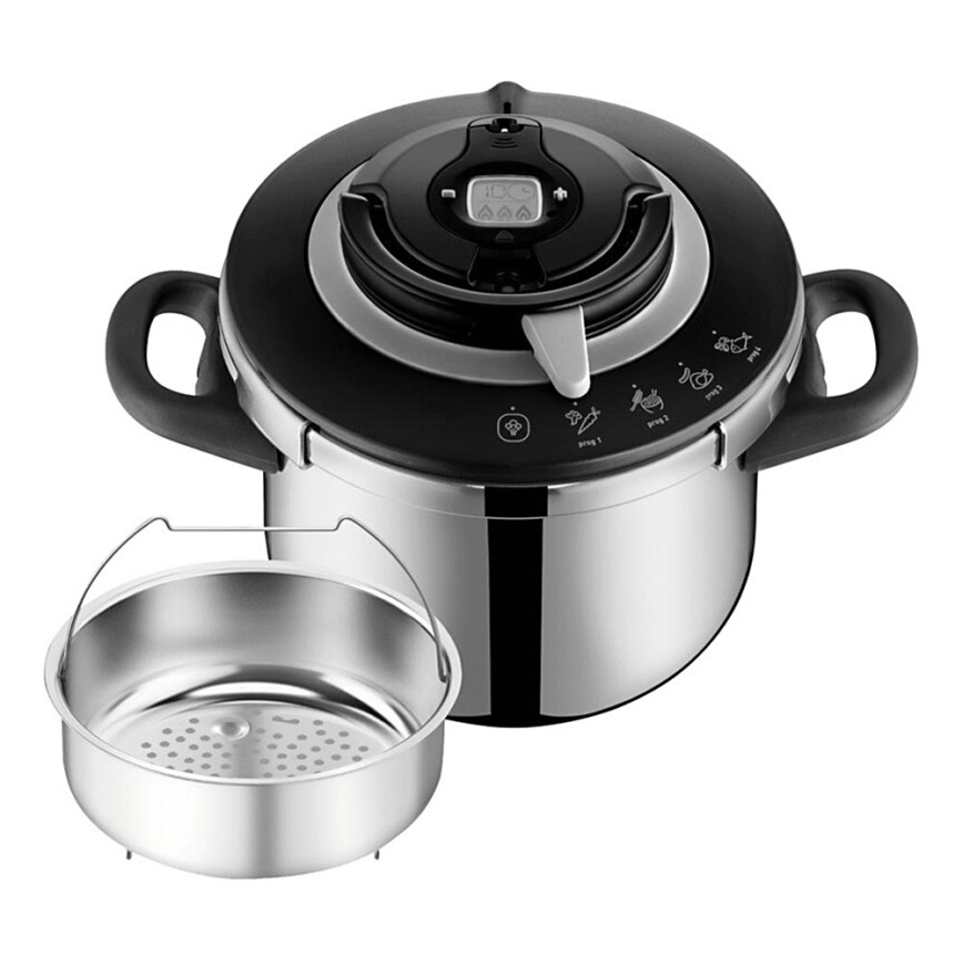 Tefal - Panela de pressão CLIPSO+ CHEF 6 L em aço inoxidável