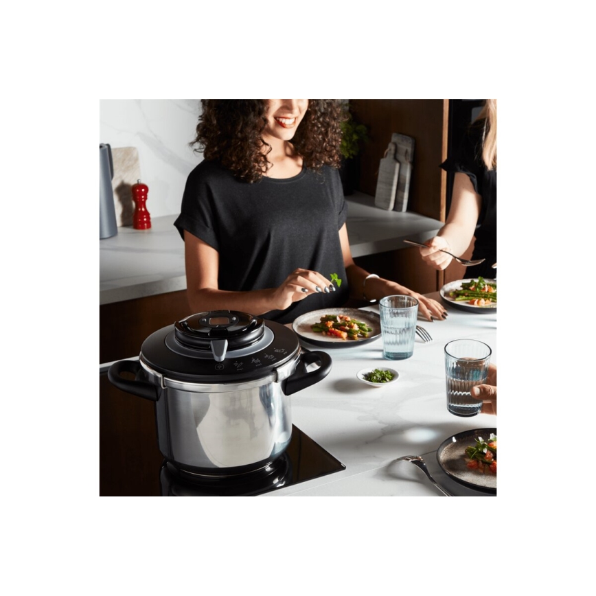 Tefal - Panela de pressão CLIPSO+ CHEF 6 L em aço inoxidável