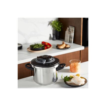 Tefal - Panela de pressão CLIPSO+ CHEF 6 L em aço inoxidável